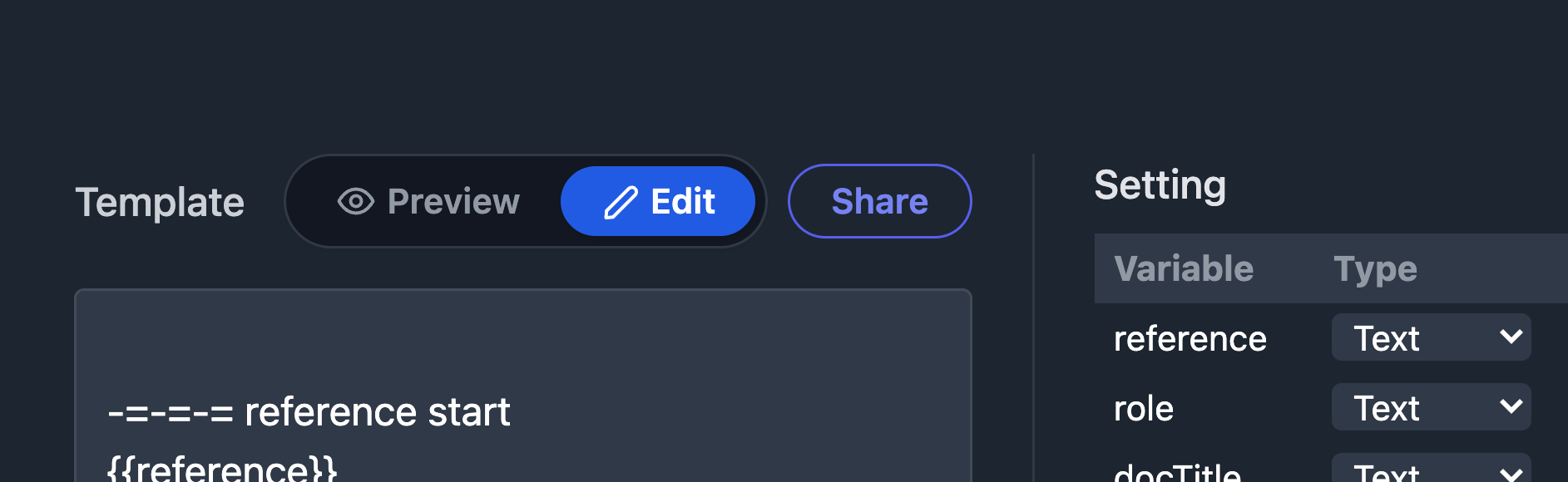 Screenshot of the Prompt Maker app's UI, with labeled areas: Editor Pane (large text area), Toolbar (buttons), and Status Indicator (autosave status)